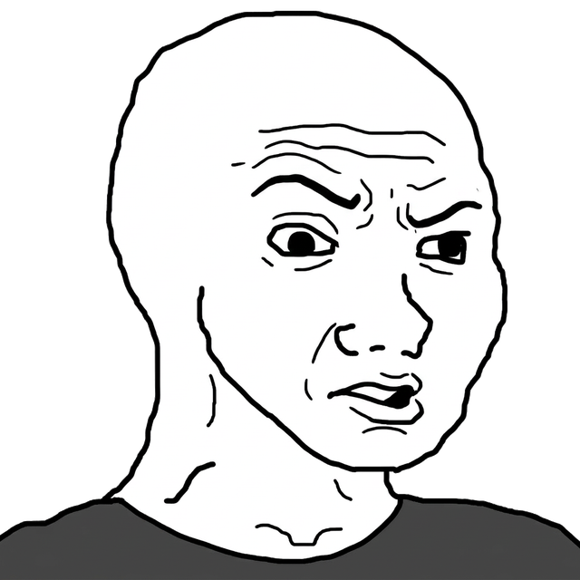 A meme face, waiting